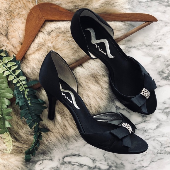 Nina Shoes Shoes - Nina Shoes Black Bow High Heels (8.5)
